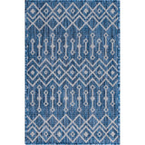 Unique Loom Outdoor Tribal Trellis OTR009BLU Blue/Ivory Rug