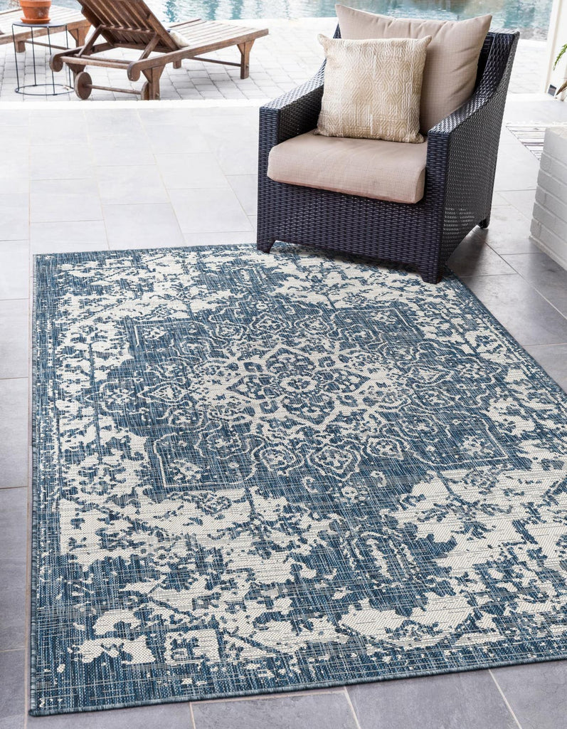 unique loom jill zarin outdoor dubai blue rug