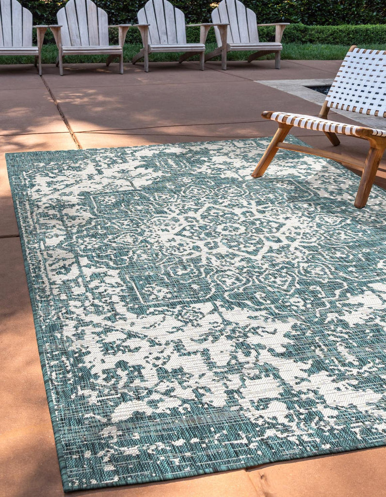unique loom jill zarin outdoor dubai teal rug