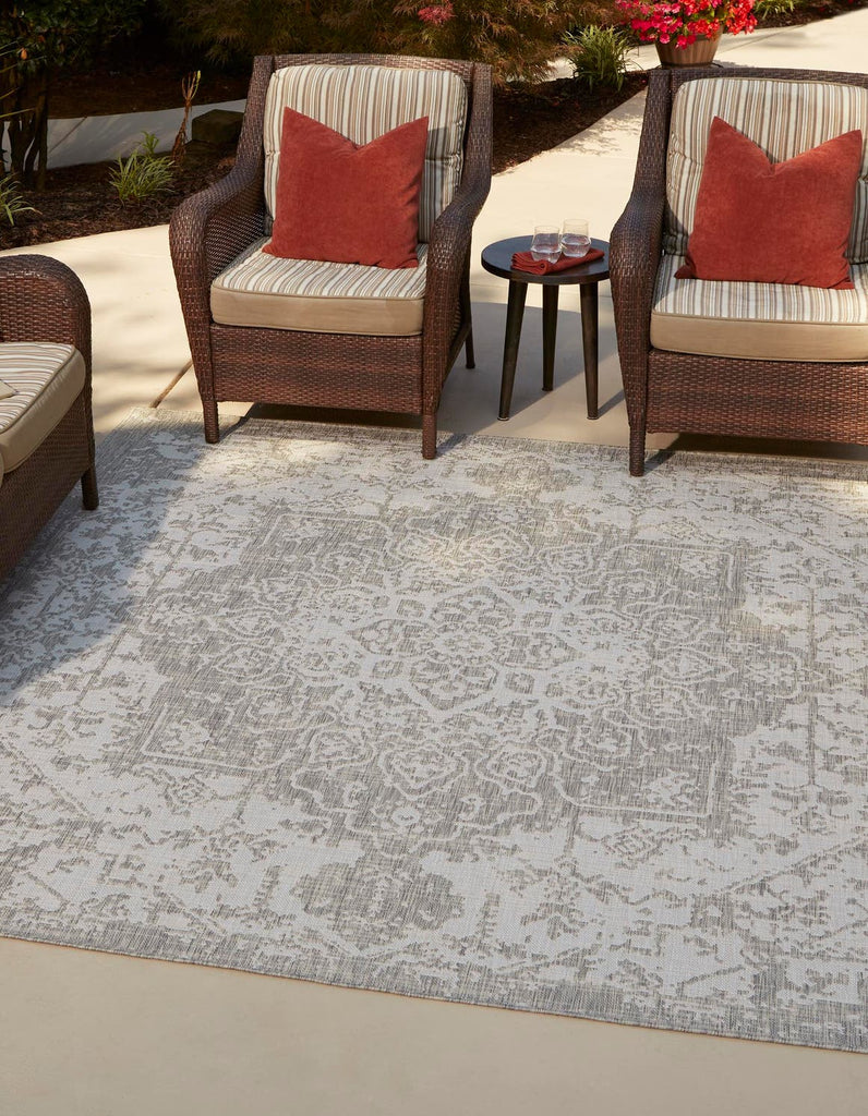 unique loom jill zarin outdoor dubai gray rug