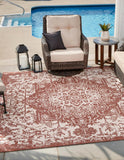unique loom jill zarin outdoor dubai rust red rug
