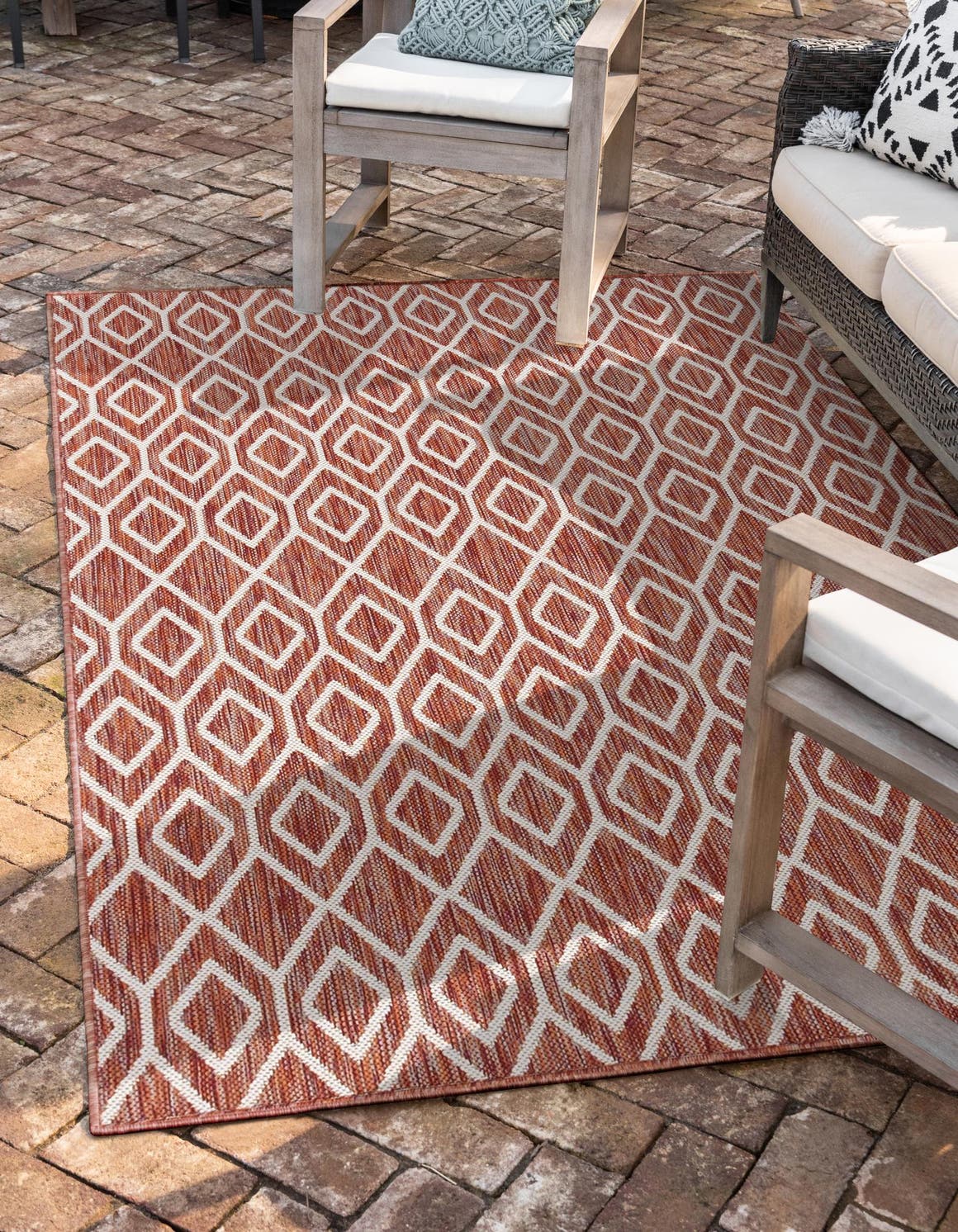 unique loom jill zarin outdoor turks and caicos rust red rug