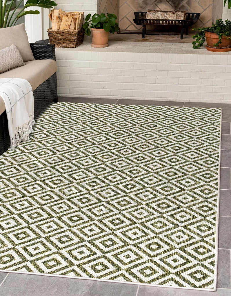 unique loom jill zarin outdoor costa rica green rug