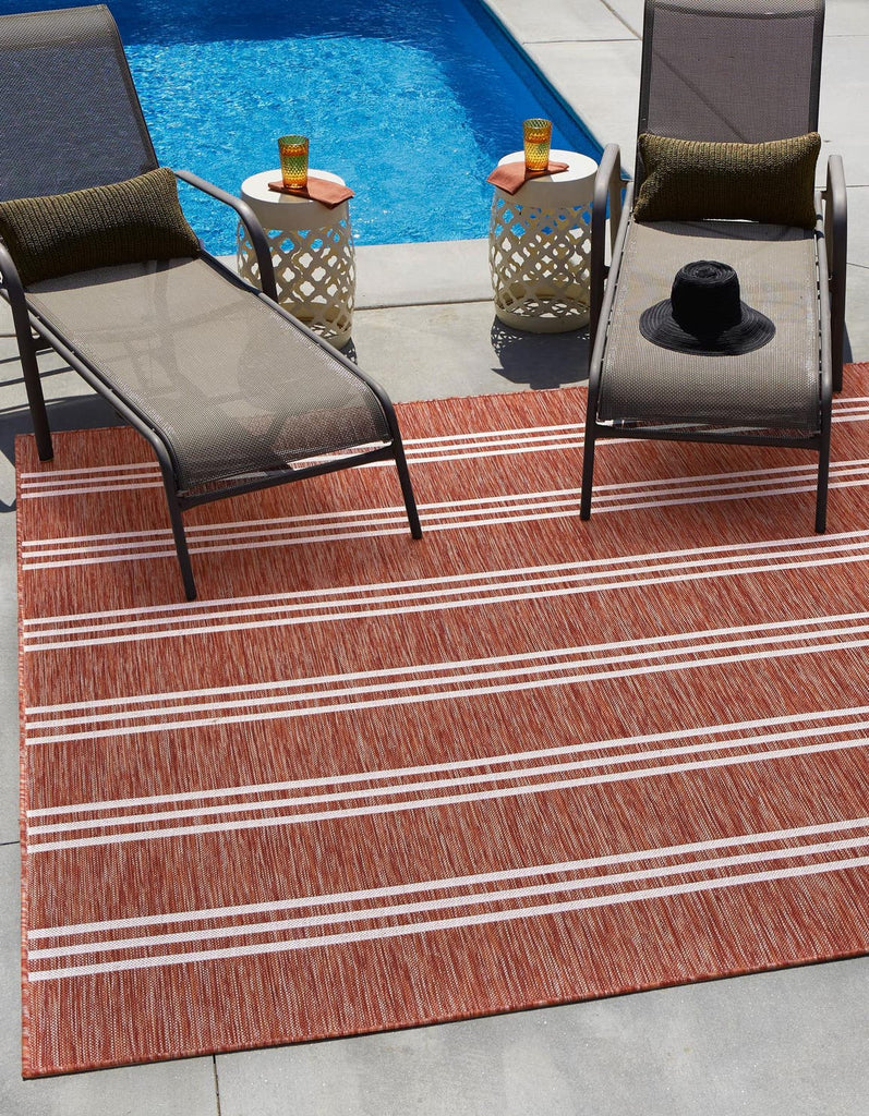 unique loom jill zarin outdoor anguilla rust red rug