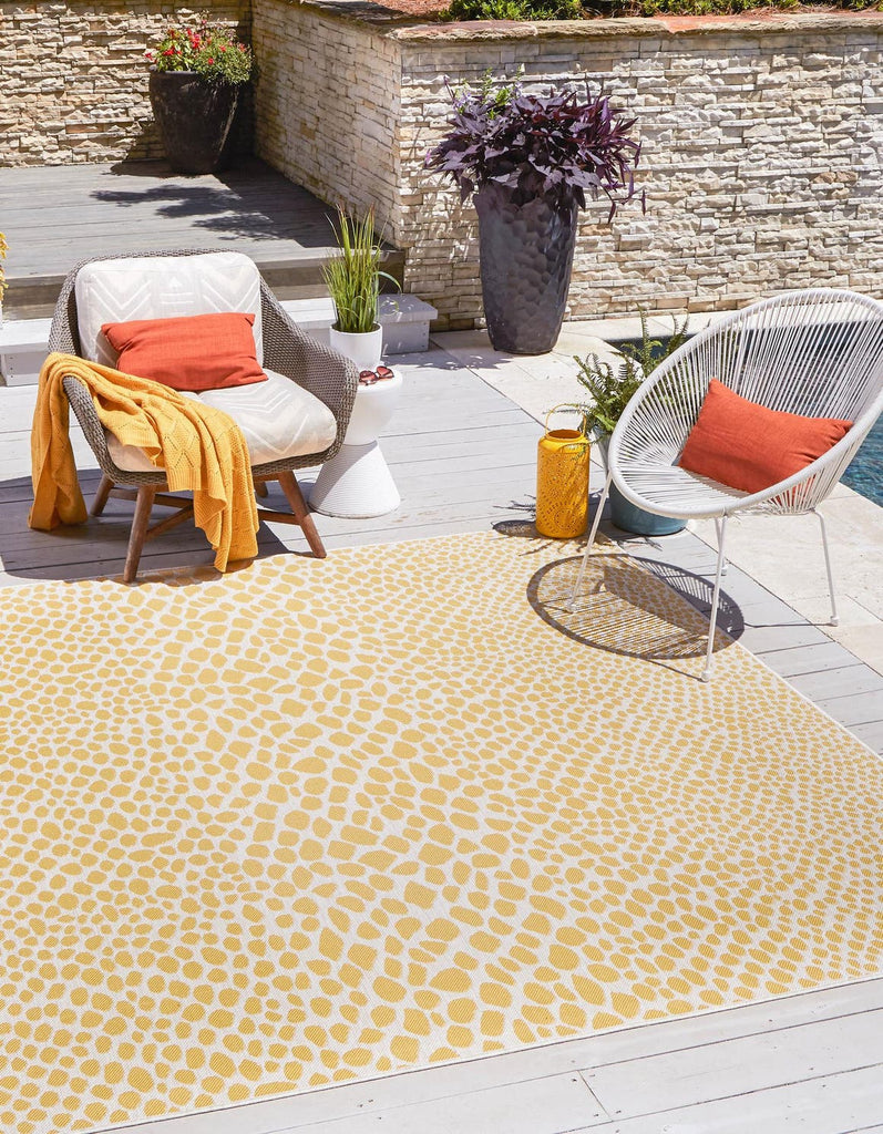 unique loom jill zarin outdoor cape town yellow ivory rug