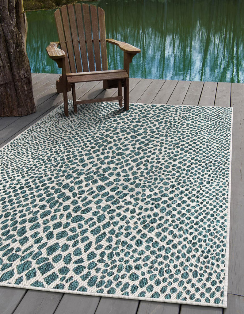 unique loom jill zarin outdoor cape town teal rug