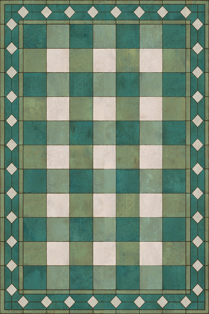 spicher and company williamsburg gingham tile green rug