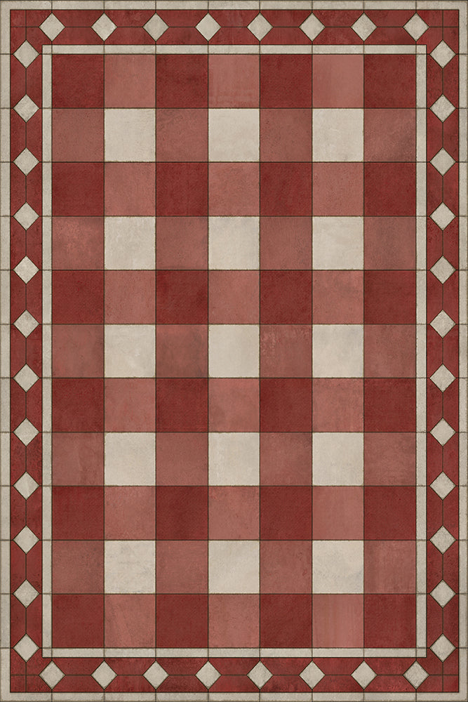 spicher and company williamsburg gingham tile red rug
