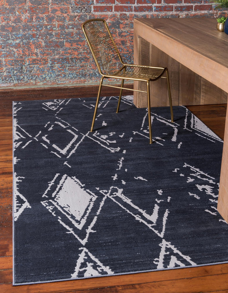 unique loom uptown carnegie hill uptown  navy blue rug
