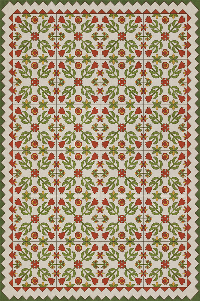 spicher and company american folk art museum floral quilt flowers in the mirror rug