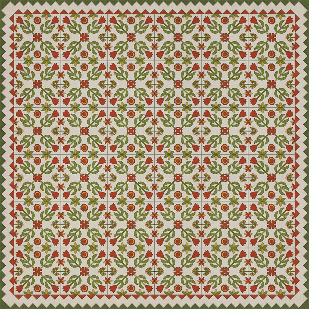 spicher and company american folk art museum floral quilt flowers in the mirror rug