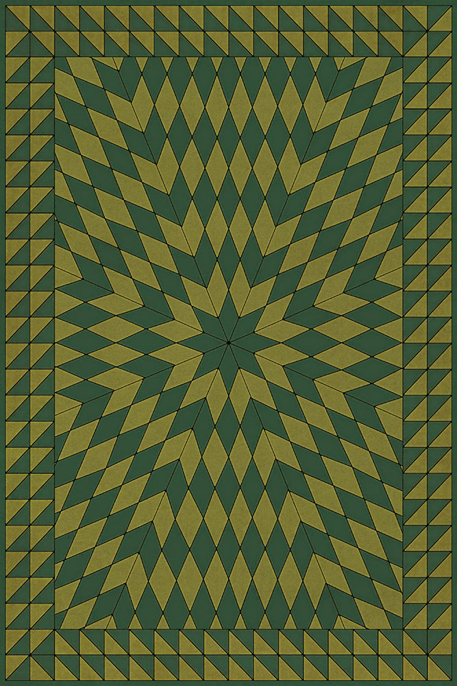spicher and company american folk art museum sunburst and sit on a green knoll rug