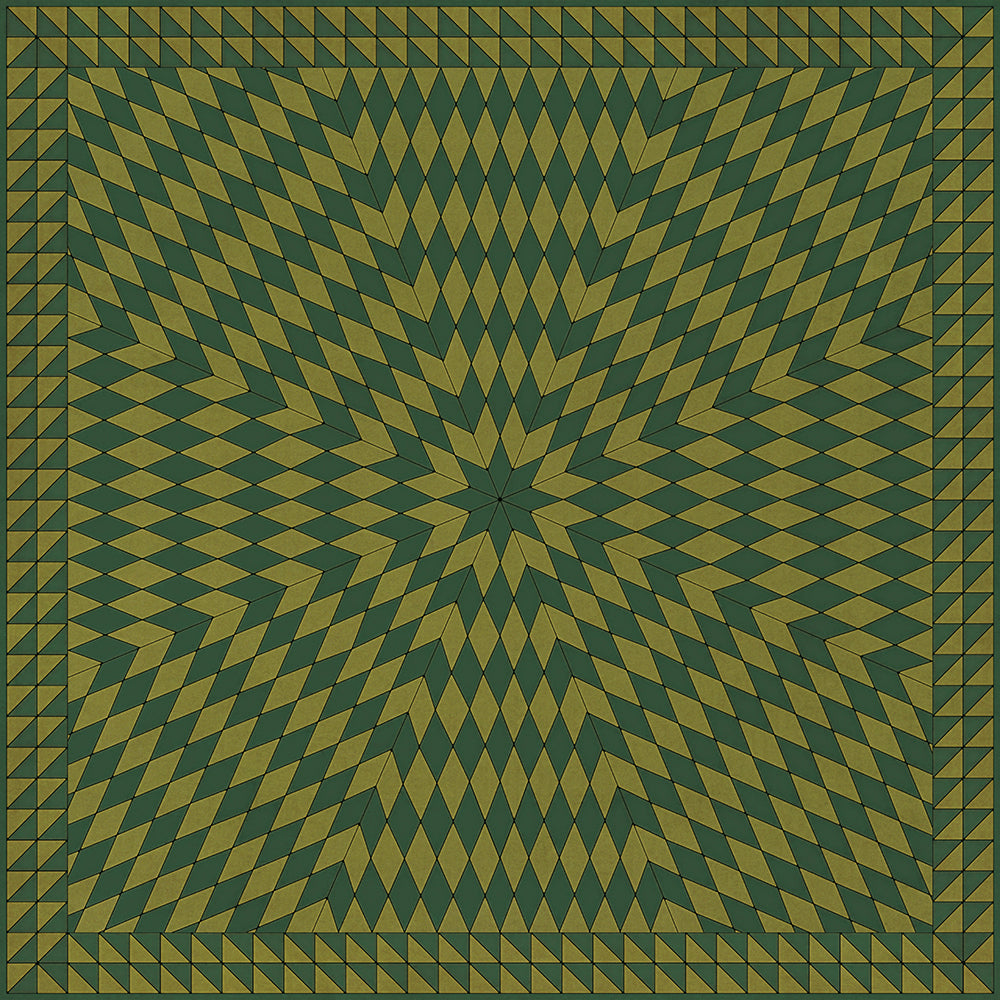 spicher and company american folk art museum sunburst and sit on a green knoll rug