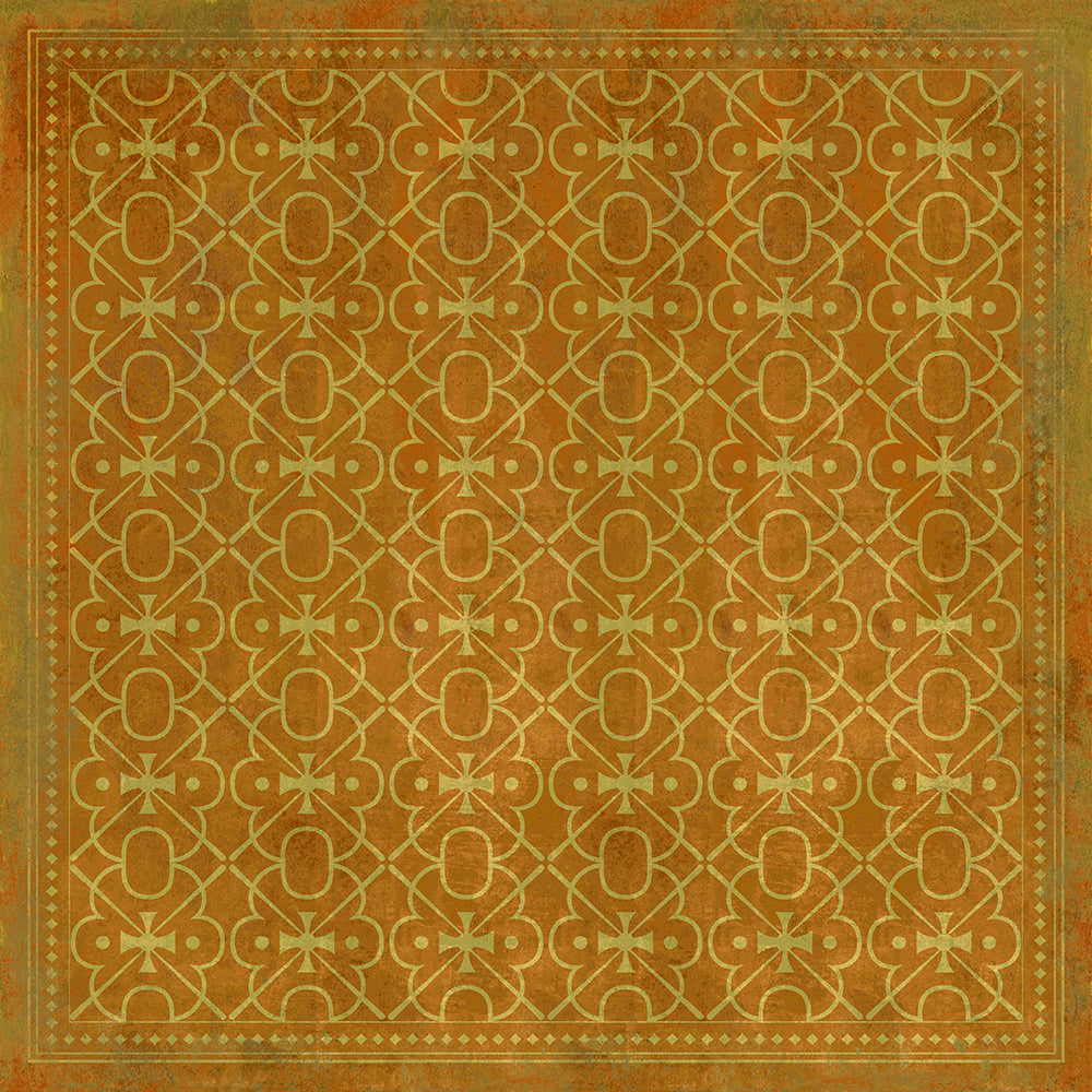 spicher and company classic vinyl pattern 05 colonel mustard rug
