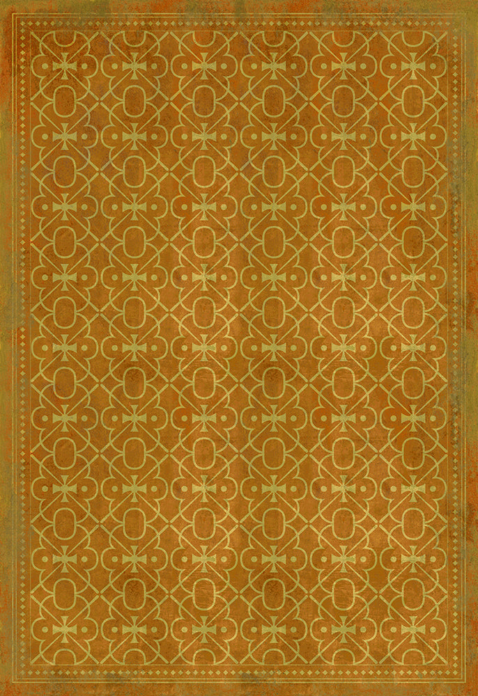 spicher and company classic vinyl pattern 05 colonel mustard rug