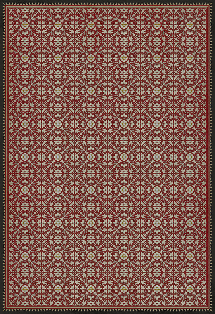 spicher and company classic vinyl pattern 21 red queen rug