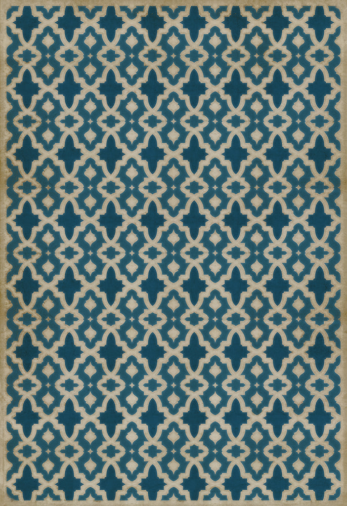 spicher and company classic vinyl pattern 31 blue mosque rug
