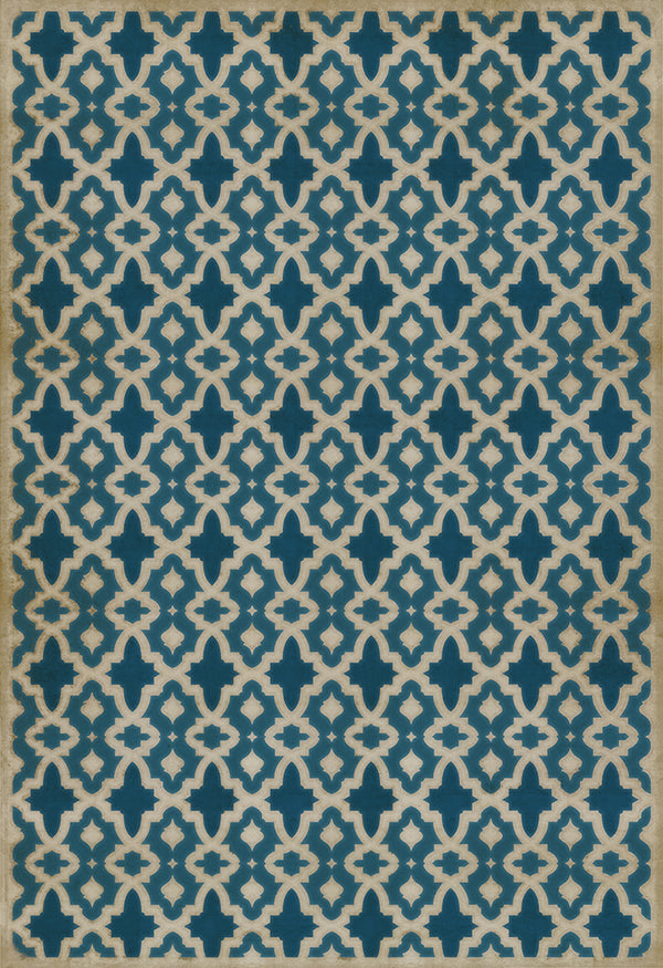 spicher and company classic vinyl pattern 31 blue mosque rug