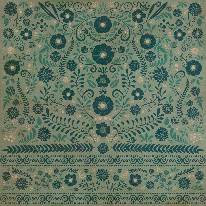spicher and company classic vinyl pattern 36 a few flowers at his feet rug