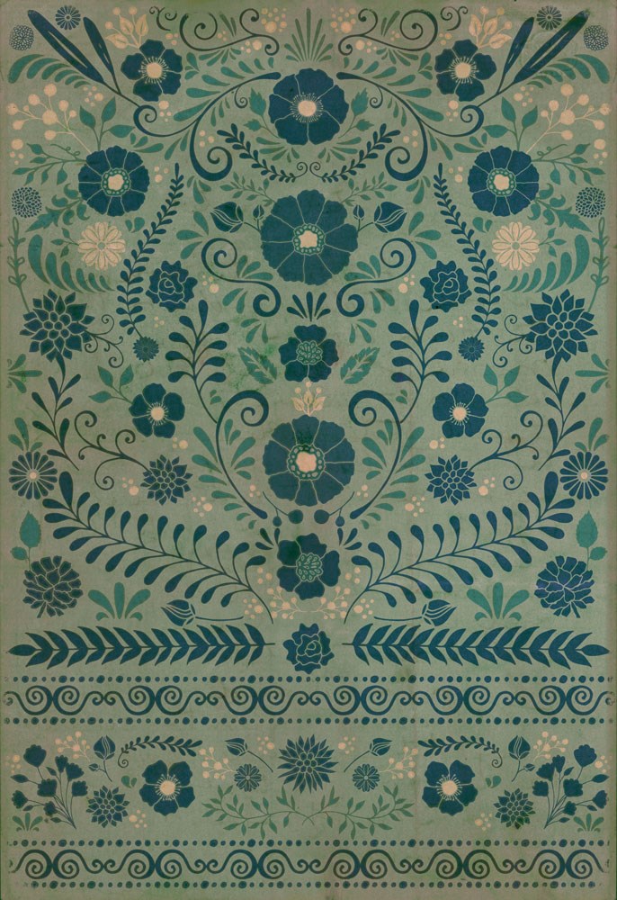 spicher and company classic vinyl pattern 36 a few flowers at his feet rug