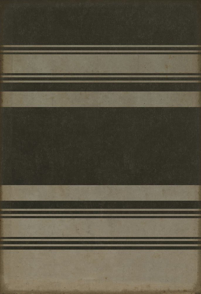spicher and company classic vinyl pattern 50 organic stripes black and tan rug