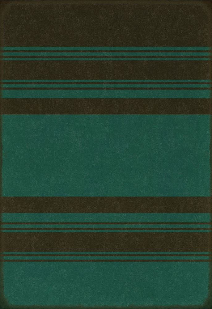 spicher and company classic vinyl pattern 50 organic stripes black and teal rug