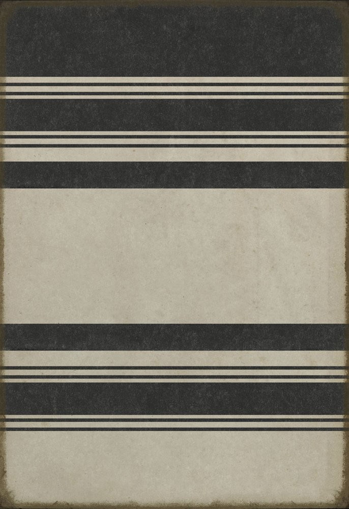 spicher and company classic vinyl pattern 50 organic stripes black and white rug