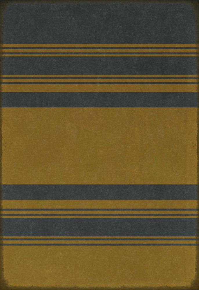 spicher and company classic vinyl pattern 50 organic stripes blue and yellow rug