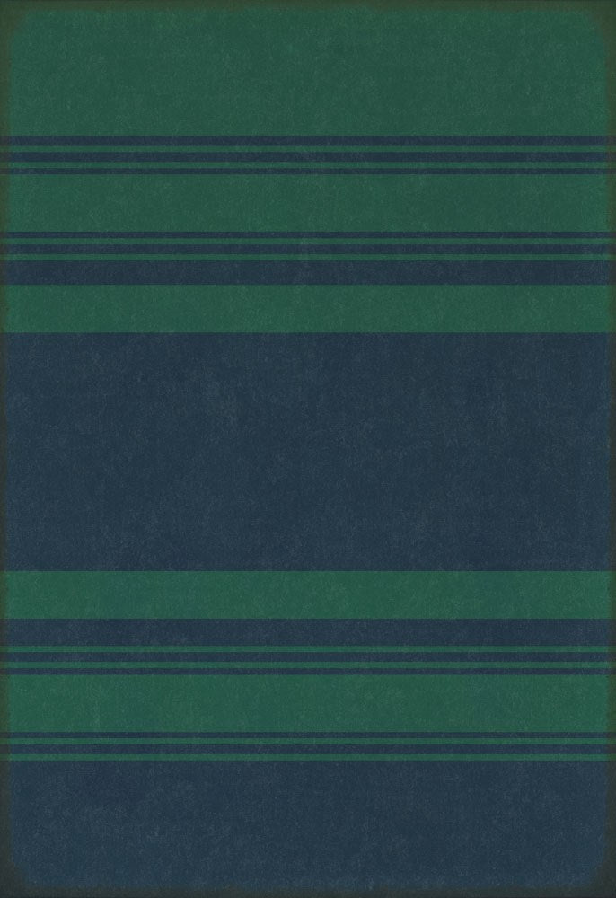 spicher and company classic vinyl pattern 50 organic stripes teal and blue rug