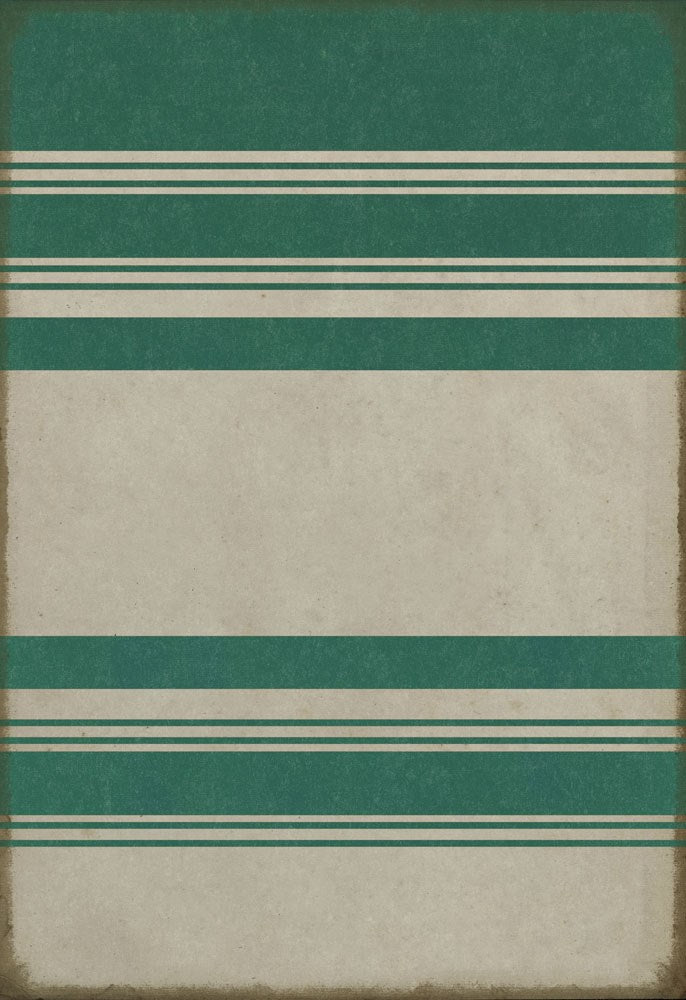 spicher and company classic vinyl pattern 50 organic stripes teal and white rug
