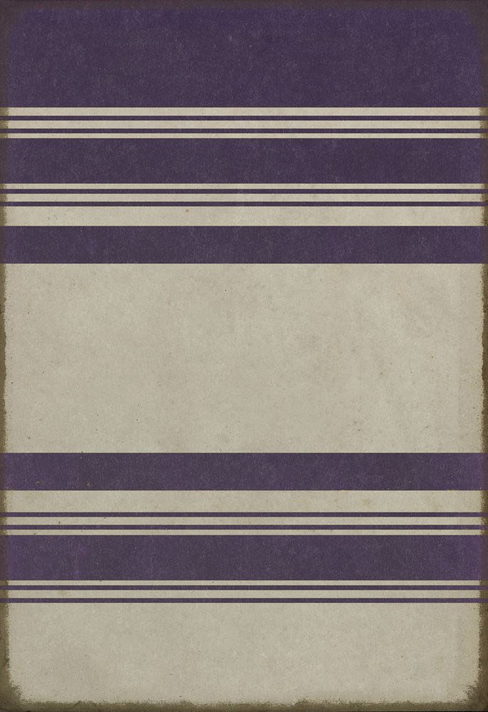 spicher and company classic vinyl pattern 50 organic stripes white and purple rug