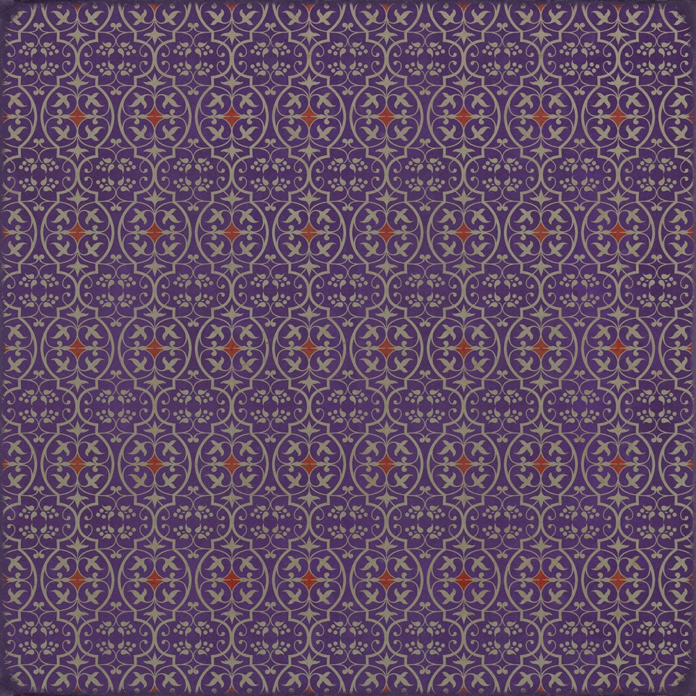 spicher and company classic vinyl pattern 51 i shall wear purple rug