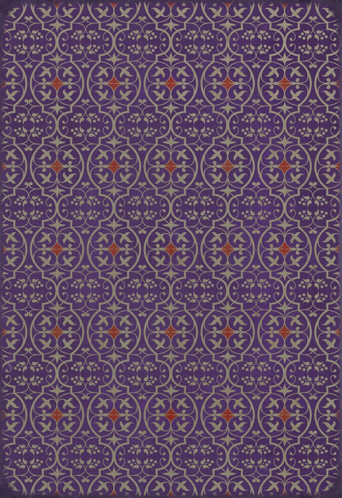 spicher and company classic vinyl pattern 51 i shall wear purple rug