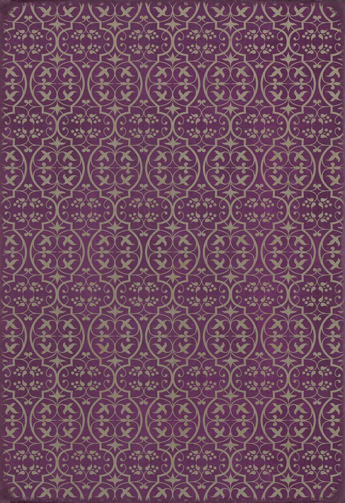 spicher and company classic vinyl pattern 51 now that lilacs are in bloom rug