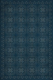 spicher and company classic vinyl pattern 28 blue bandana rug