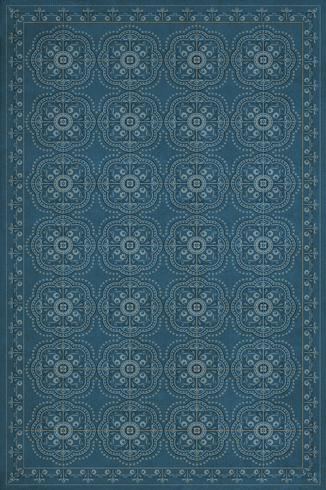 spicher and company classic vinyl pattern 28 dark blue waters rug