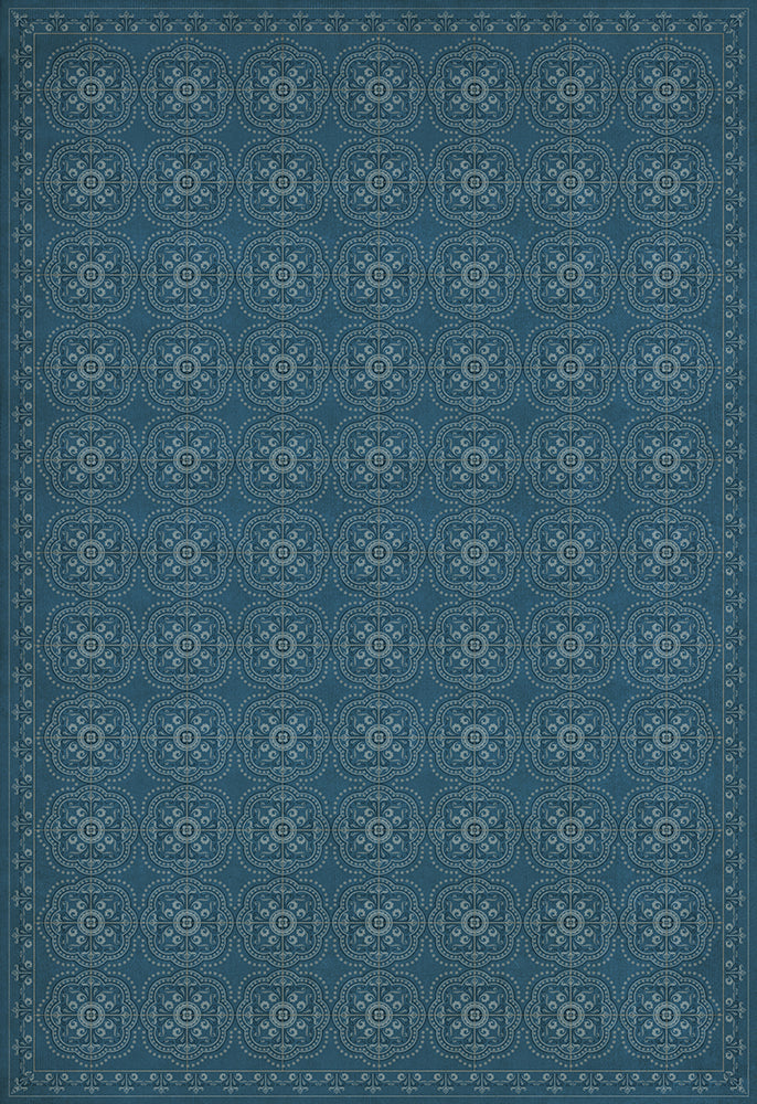 spicher and company classic vinyl pattern 28 dark blue waters rug