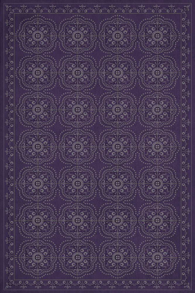 spicher and company classic vinyl pattern 28 purple bandana rug