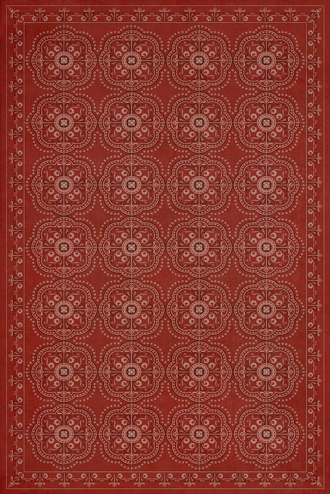 spicher and company classic vinyl pattern 28 red bandana rug