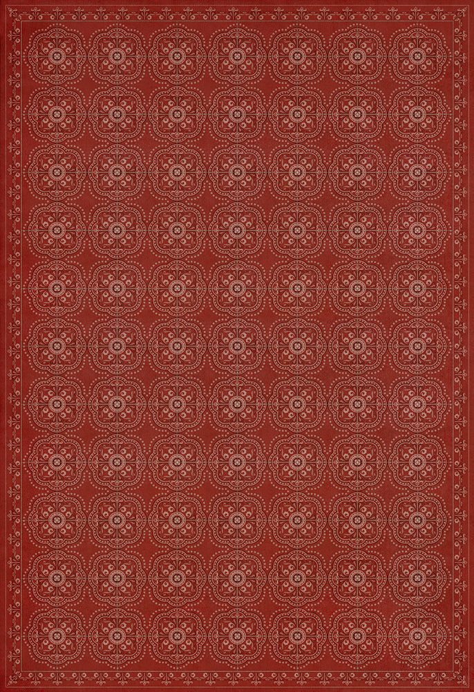 spicher and company classic vinyl pattern 28 red bandana rug