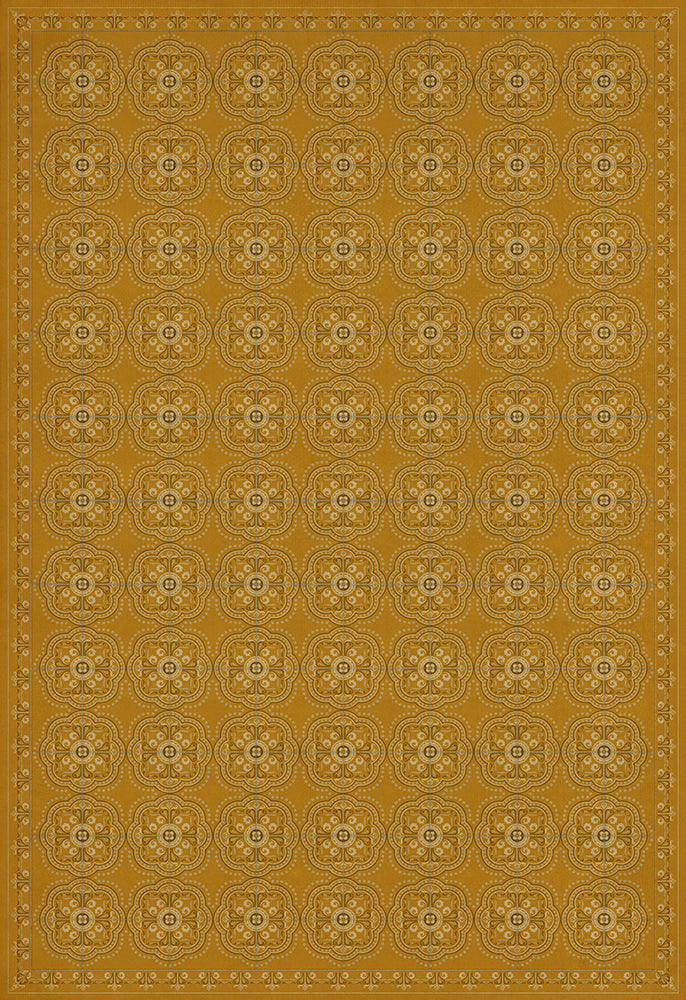 spicher and company classic vinyl pattern 28 yellow bandana rug