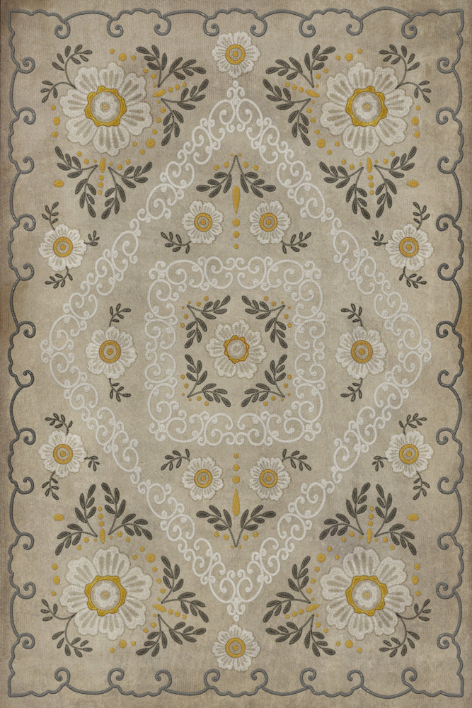 spicher and company classic vinyl pattern 69 charmed to meet you rug