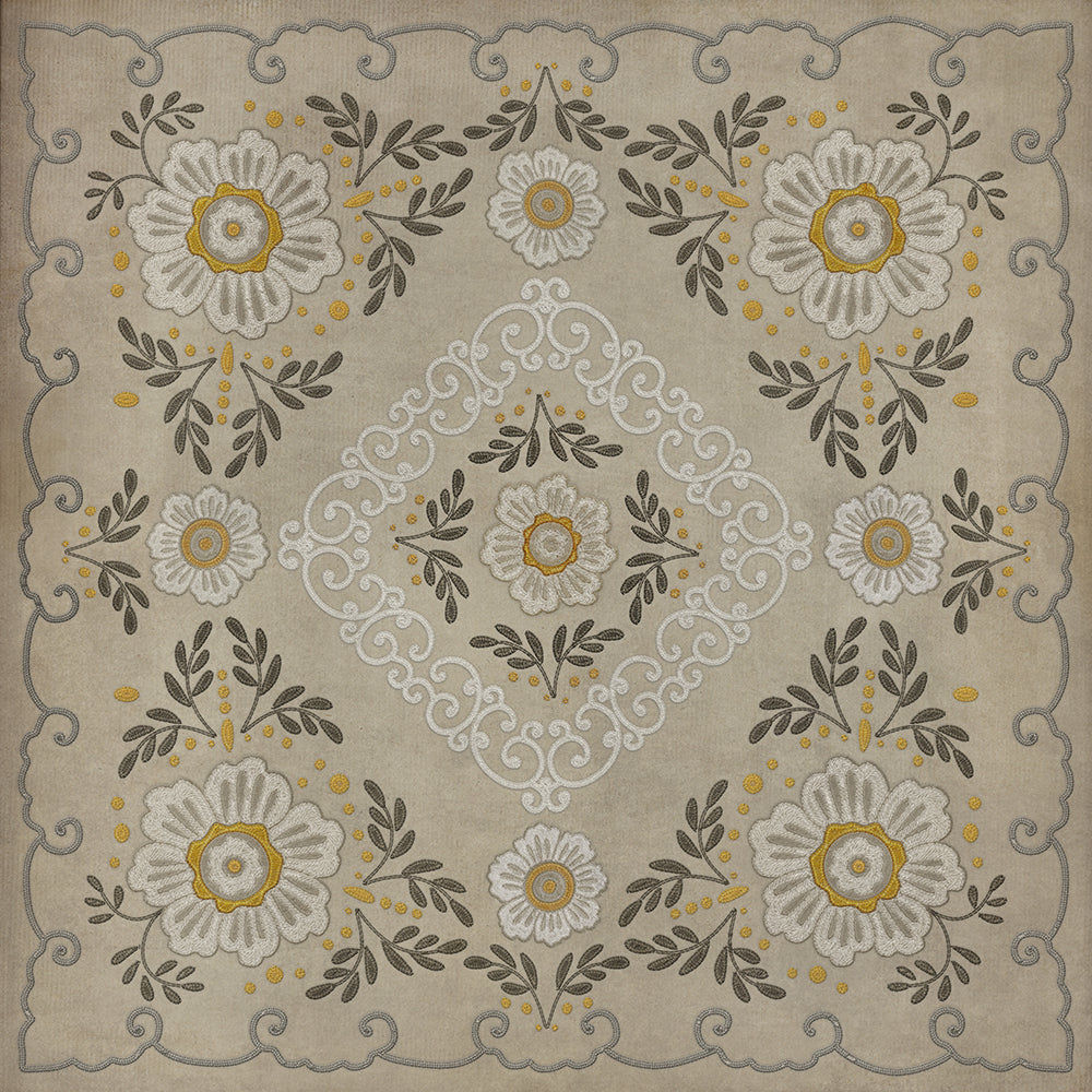 spicher and company classic vinyl pattern 69 charmed to meet you rug