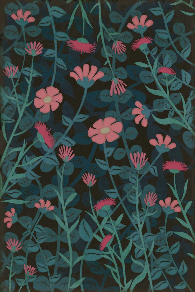 spicher and company classic vinyl pattern 73 pocket full of posies rug