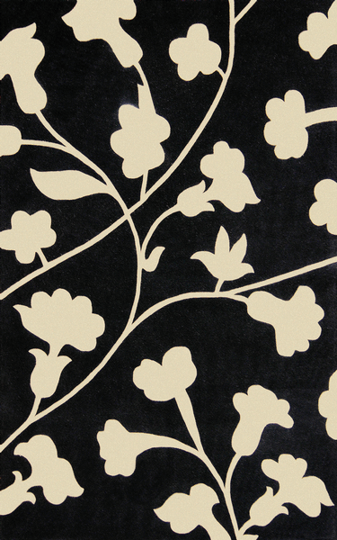 Delos, Inc. Bloom 81205 Black Rug