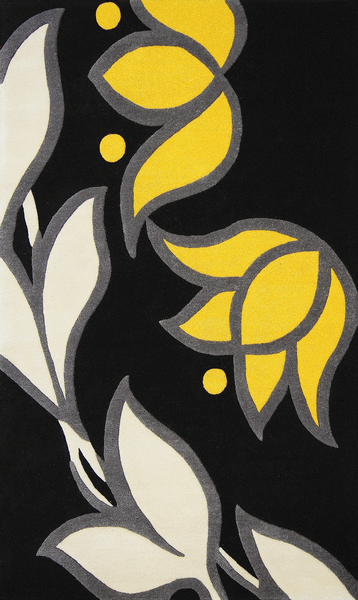 Delos, Inc. Bloom 81506 Black Rug