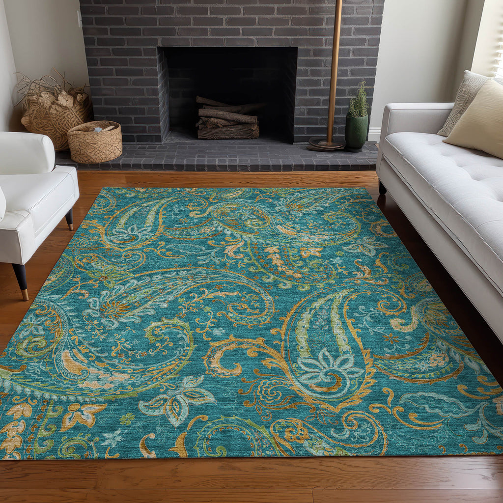 addison chantille acn533 teal rug