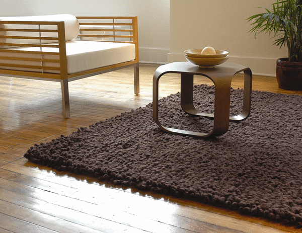 Anji Mountain Bamboo Rug, Co. Wool Shag AMB0404 Chocolate Rug