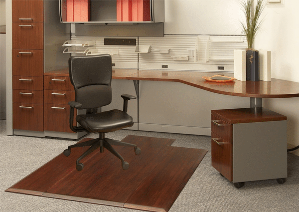 Anji Mountain Bamboo Rug, Co. Bamboo Desk Chair Mat AMB0500-1033 Dark Cherry Rug