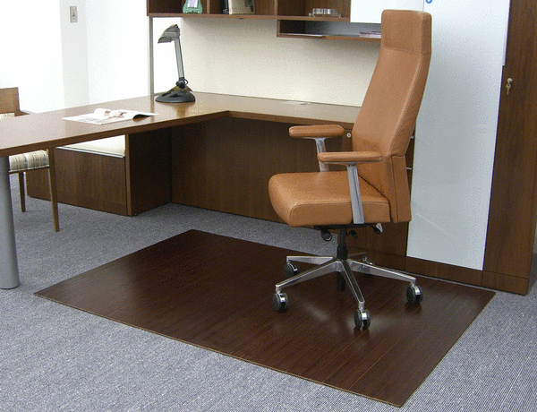 Anji Mountain Bamboo Rug, Co. Bamboo Desk Chair Mat AMB24039 Dark Cherry Rug